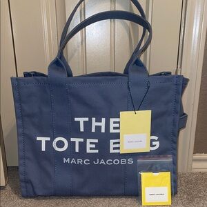Marc Jacobs Navy The Canvas Large Tote Bag in Blue Denim NEW